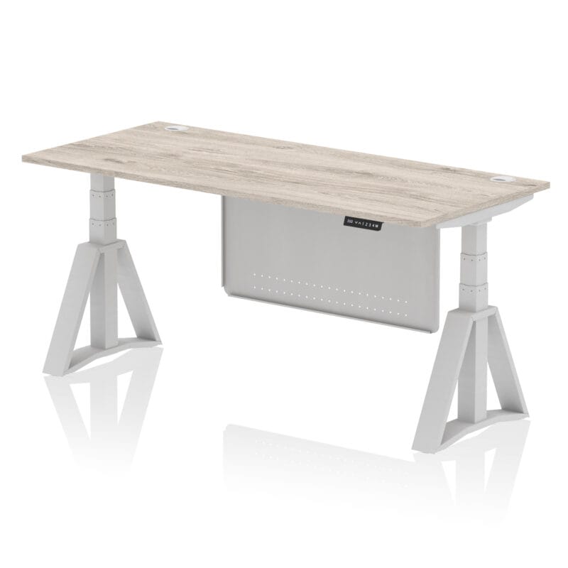 Air Height Adjustable Desk With Cable Ports With Steel Modesty Panel With Piste Foot - Image 47