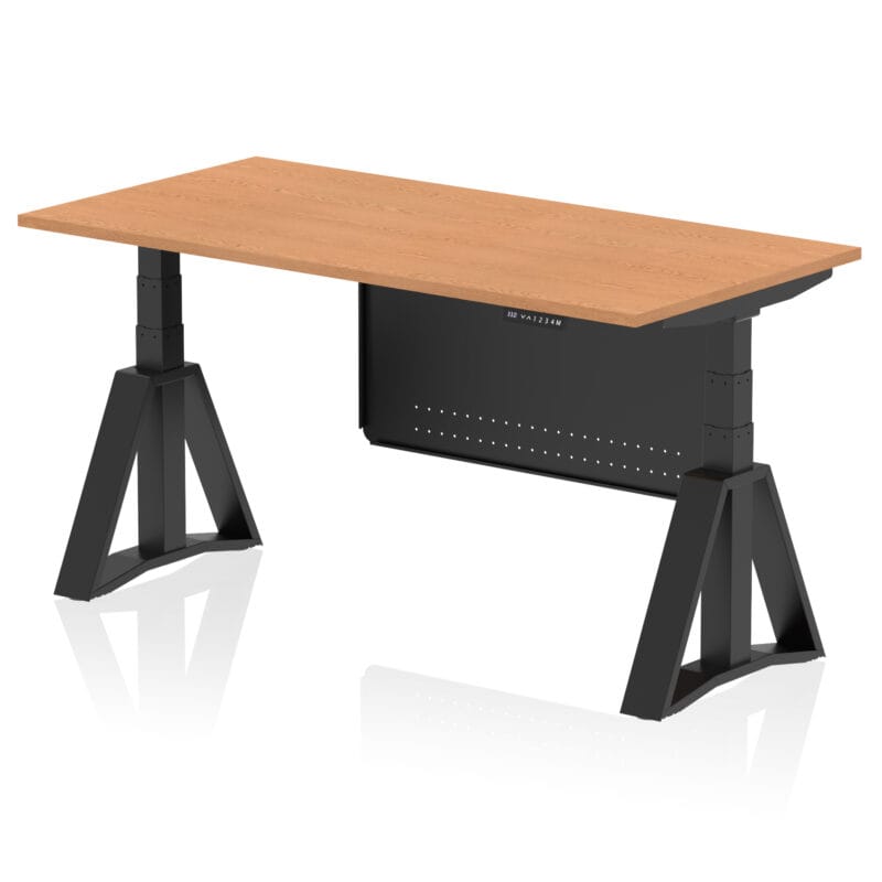 Air Height Adjustable Desk without Cable Ports With Steel Modesty Panel With Piste Foot - Image 67