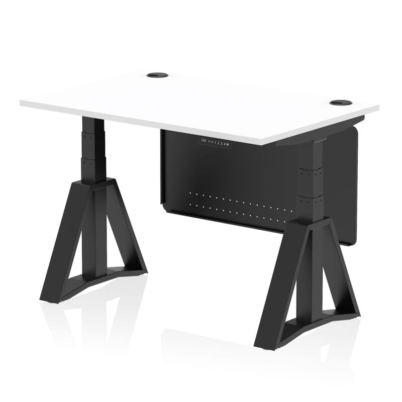 Air Height Adjustable Desk With Cable Ports With Steel Modesty Panel With Piste Foot - Image 57
