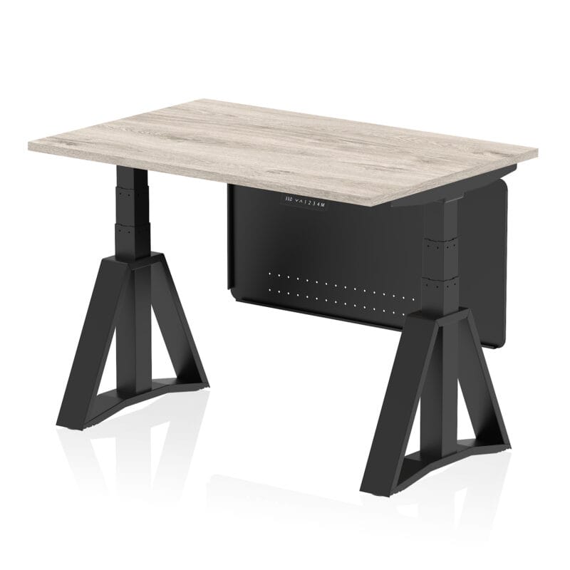 Air Height Adjustable Desk without Cable Ports With Steel Modesty Panel With Piste Foot - Image 69