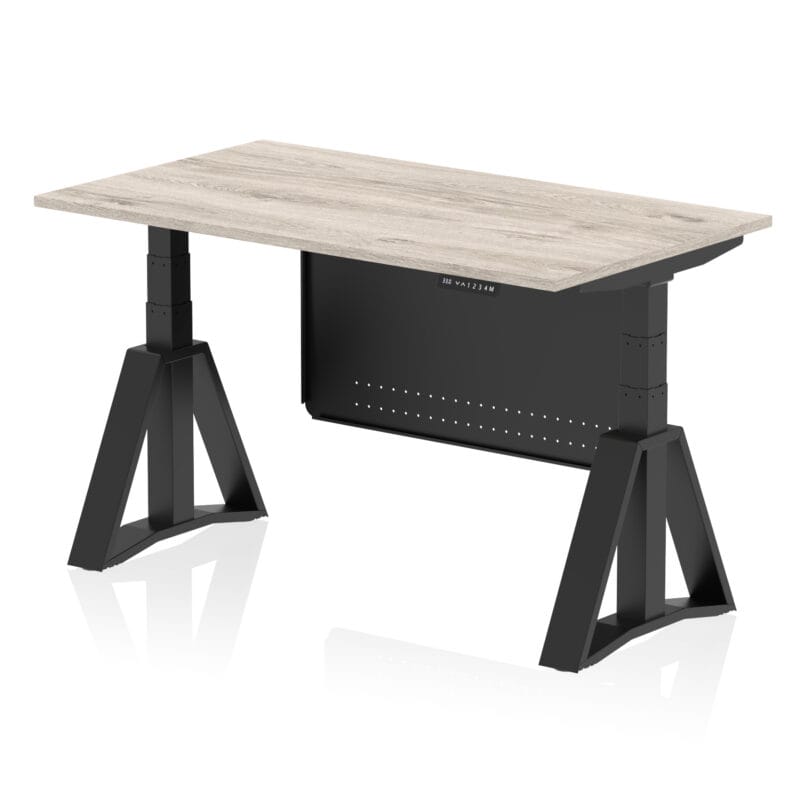Air Height Adjustable Desk without Cable Ports With Steel Modesty Panel With Piste Foot - Image 70