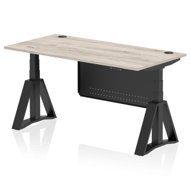 Air Height Adjustable Desk With Cable Ports With Steel Modesty Panel With Piste Foot - Image 71