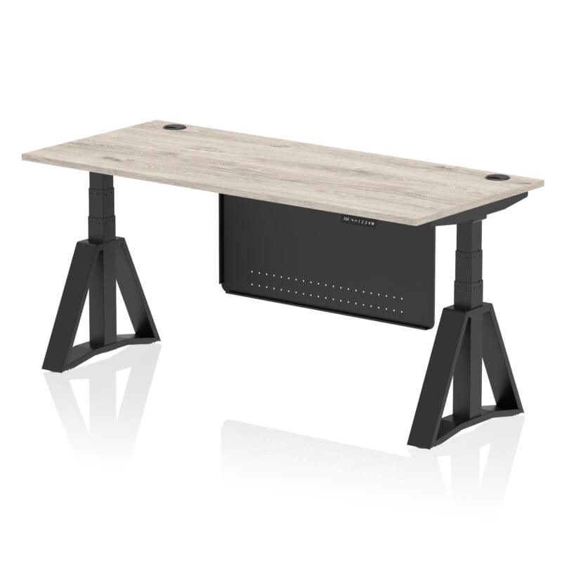 Air Height Adjustable Desk With Cable Ports With Steel Modesty Panel With Piste Foot - Image 72