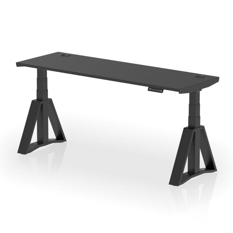 Air Height Adjustable Slimline Desk With Cable Ports With Piste Foot - Image 82