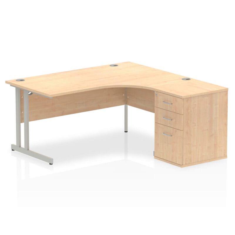Impulse 1600mm Cantilever Right Crescent Desk Workstation - Image 14