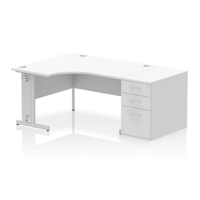 Impulse 1400mm Cable Managed Left Crescent Desk Workstation - Image 32