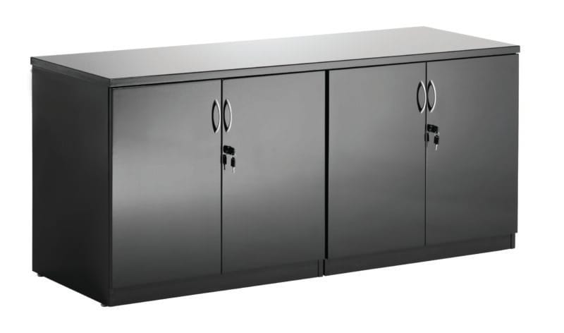 High Gloss Twin Cupboard With Credenza Top