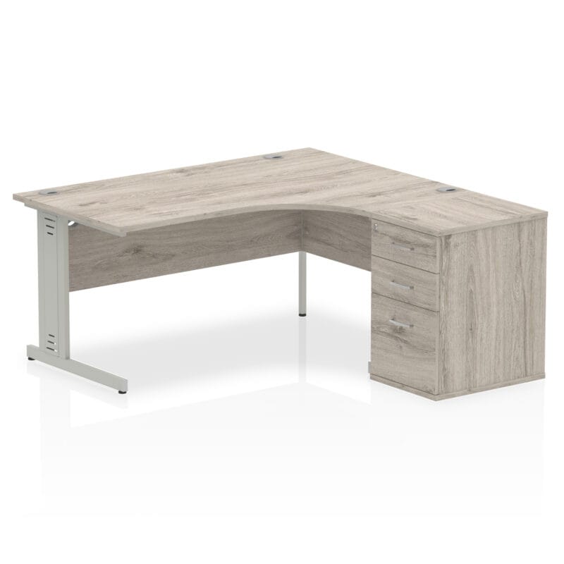 Impulse 1600mm Cable Managed Right Crescent Desk Workstation - Image 8