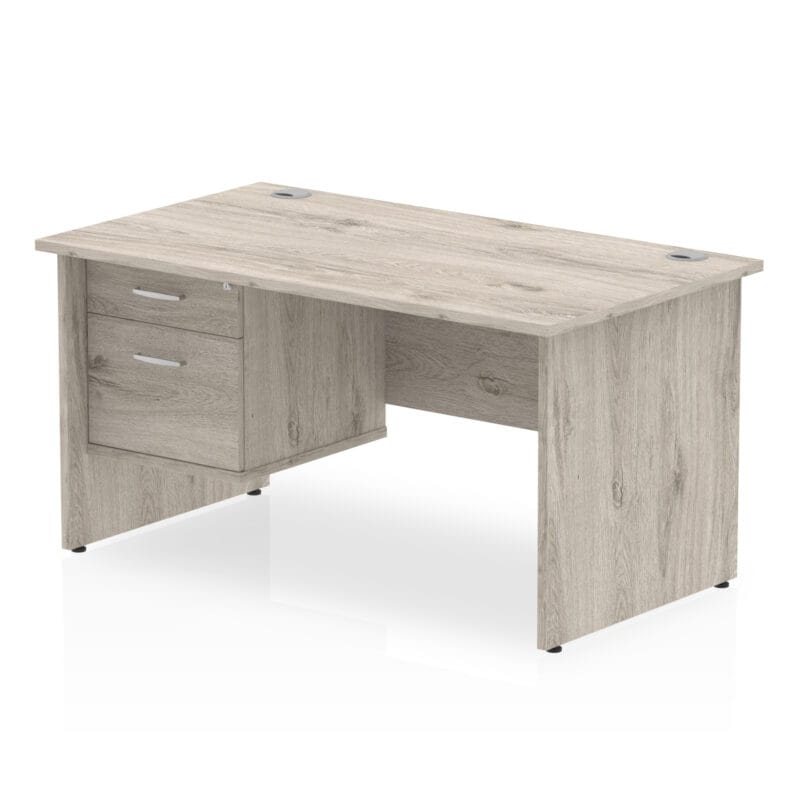 Impulse 1400mm Panel End Straight Desk With Single Fixed Pedestal - Image 8