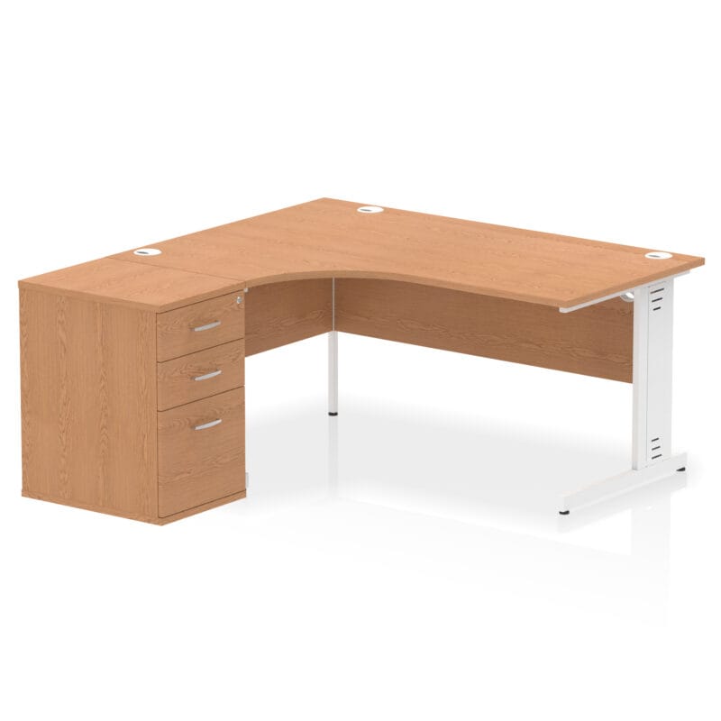 Impulse 1600mm Cable Managed Left Crescent Desk Workstation - Image 21