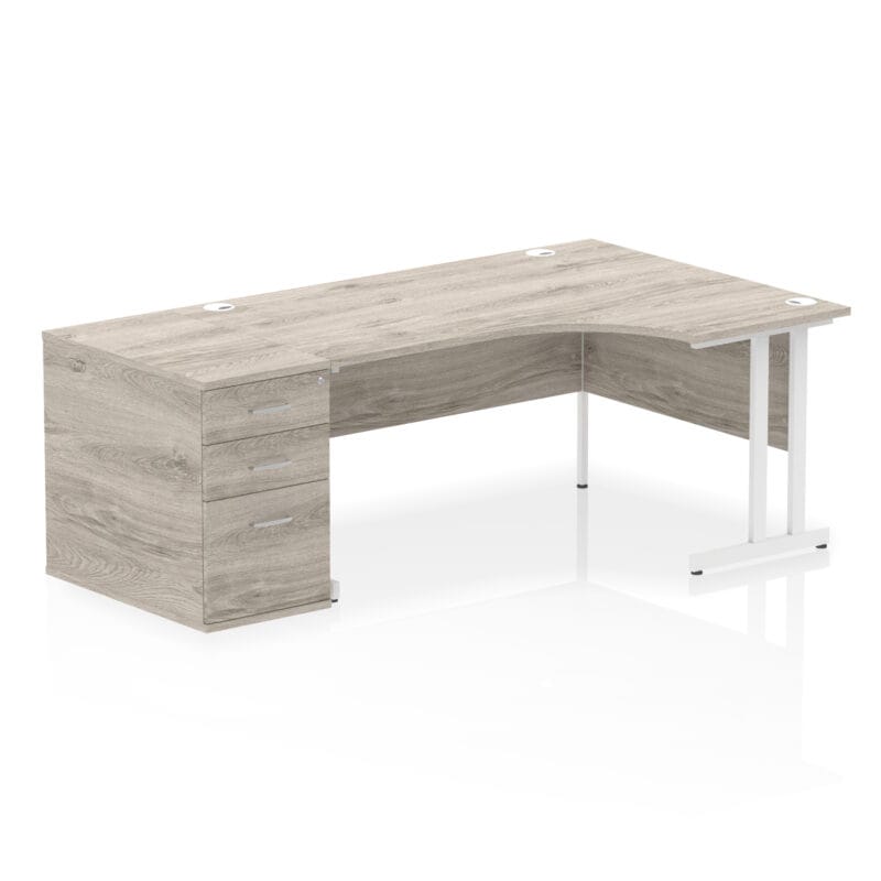 Impulse 1600mm Cantilever Right Crescent Desk Workstation - Image 12