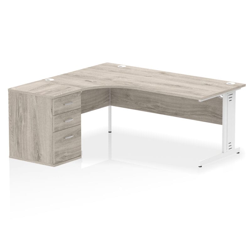 Impulse 1800mm Cable Managed Left Crescent Desk Workstation - Image 9