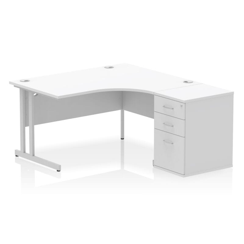 Impulse 1400mm Cantilever Right Crescent Desk Workstation - Image 31