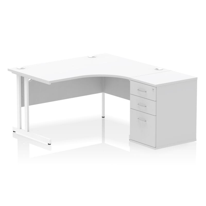 Impulse 1400mm Cantilever Right Crescent Desk Workstation - Image 32