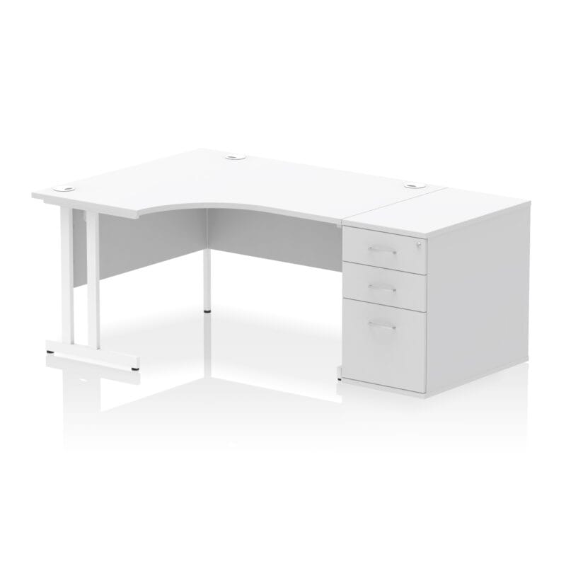 Impulse 1400mm Cantilever Left Crescent Desk Workstation - Image 35