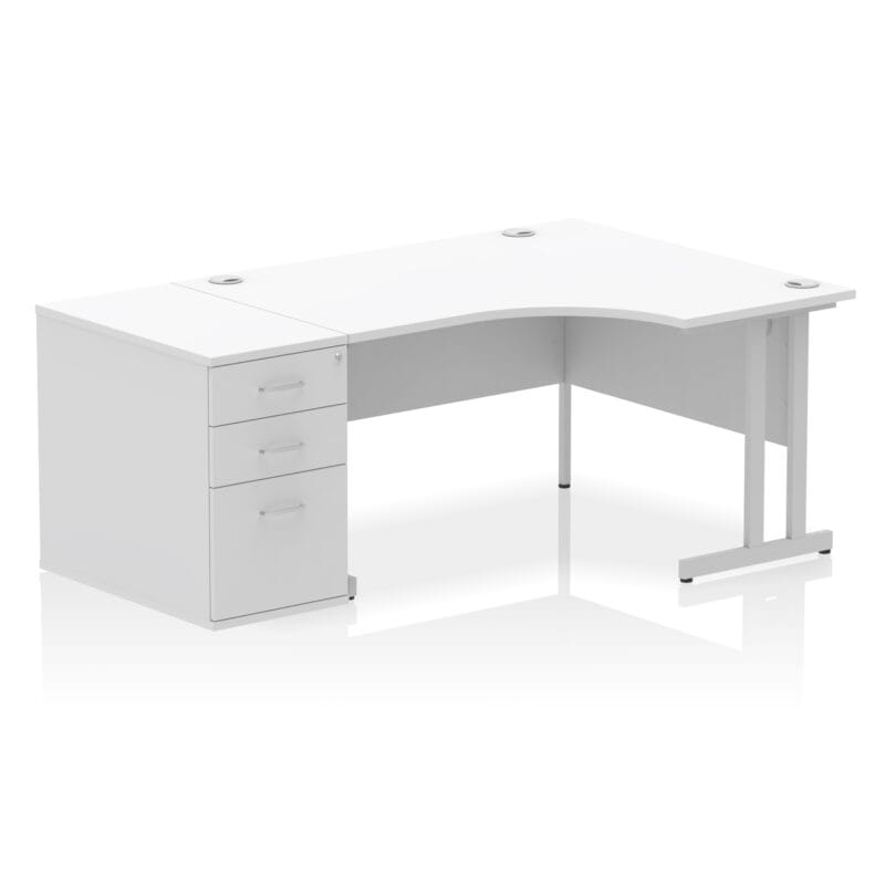 Impulse 1400mm Cantilever Right Crescent Desk Workstation - Image 34
