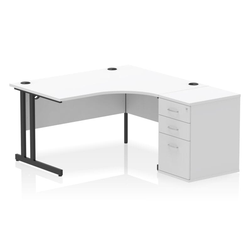 Impulse 1400mm Cantilever Right Crescent Desk Workstation - Image 33