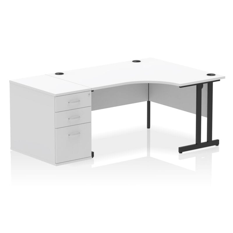 Impulse 1400mm Cantilever Right Crescent Desk Workstation - Image 36