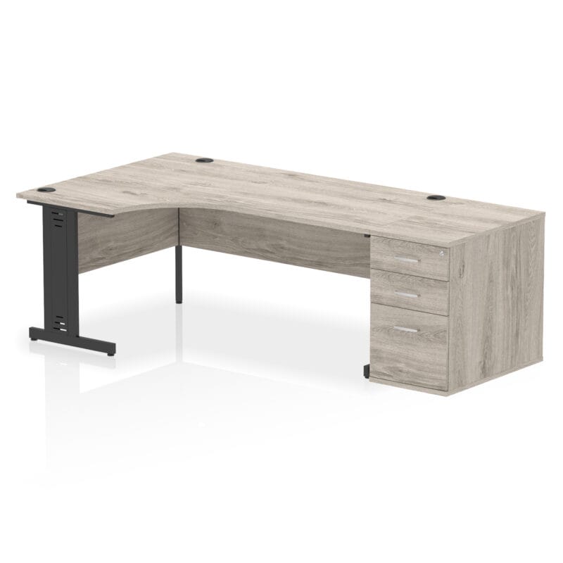 Impulse 1800mm Cable Managed Left Crescent Desk Workstation - Image 10