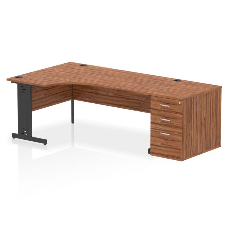 Impulse 1800mm Cable Managed Left Crescent Desk Workstation - Image 28