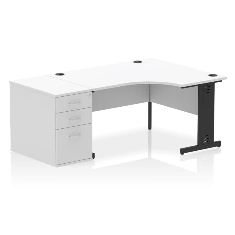 Impulse 1400mm Cable Managed Right Crescent Desk Workstation - Image 12