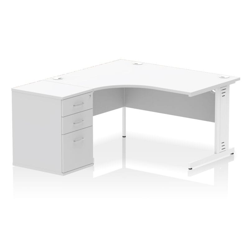 Impulse 1400mm Cable Managed Left Crescent Desk Workstation - Image 25