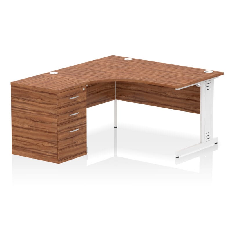 Impulse 1400mm Cable Managed Left Crescent Desk Workstation - Image 26
