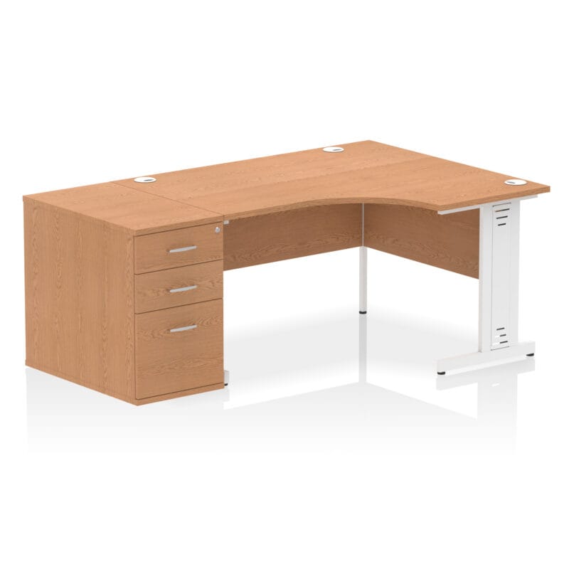 Impulse 1400mm Cable Managed Right Crescent Desk Workstation - Image 17