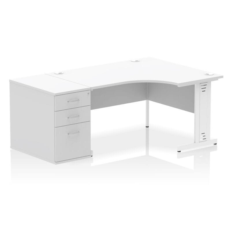 Impulse 1400mm Cable Managed Right Crescent Desk Workstation - Image 18