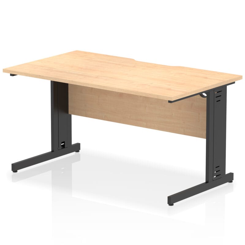 Impulse Scalloped Edge 1400mm Straight Desk Cable Managed Leg - Image 8