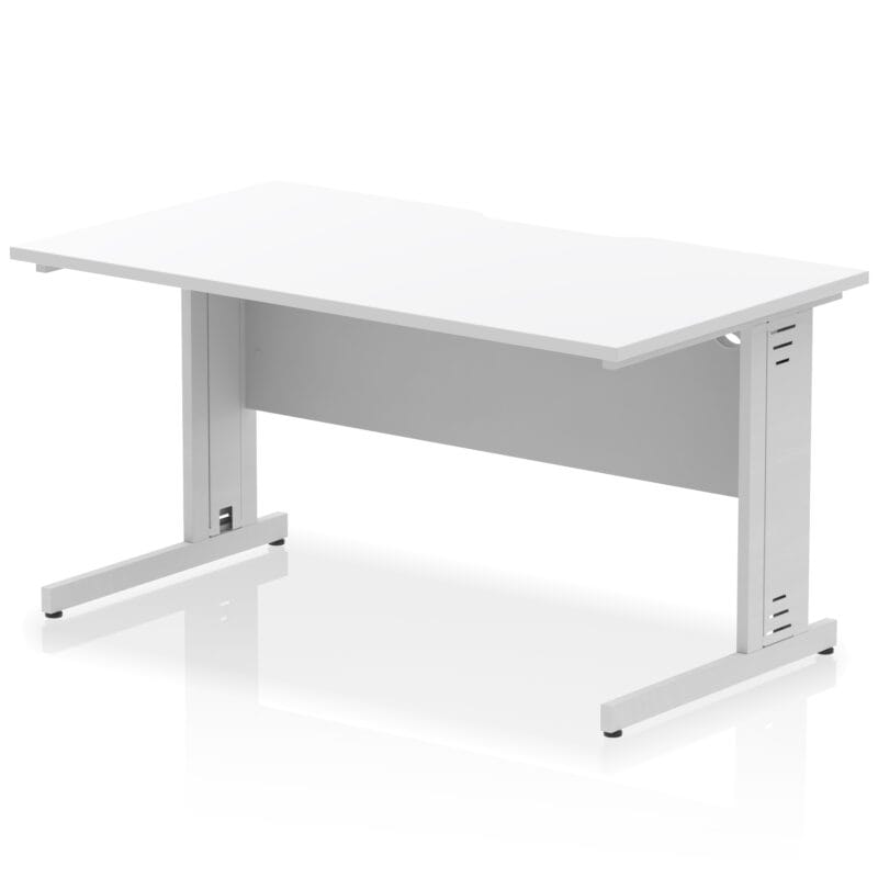 Impulse Scalloped Edge 1400mm Straight Desk Cable Managed Leg - Image 18