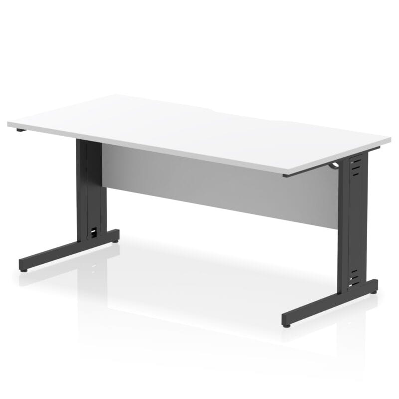 Impulse Scalloped Edge 1600mm Straight Desk Cable Managed Leg - Image 17