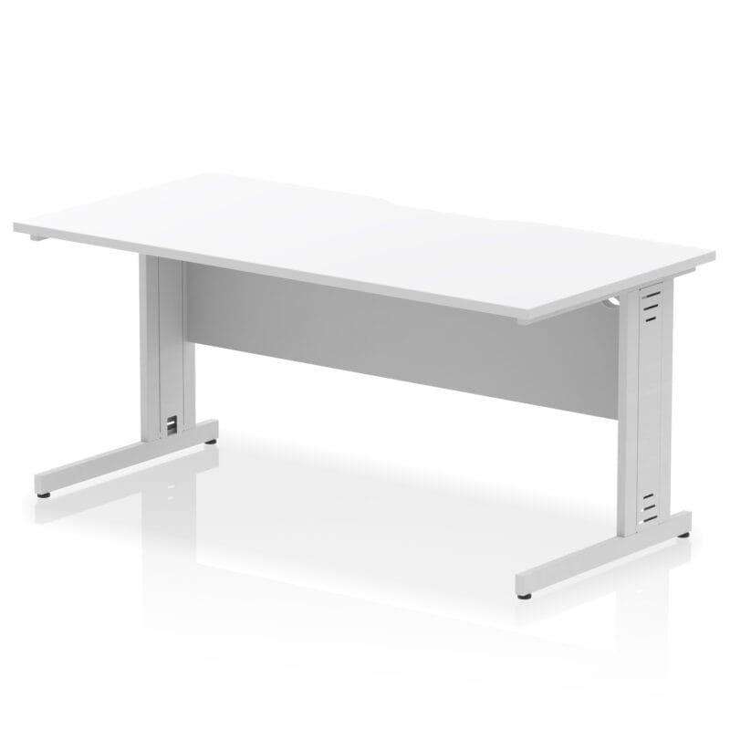 Impulse Scalloped Edge 1600mm Straight Desk Cable Managed Leg - Image 18