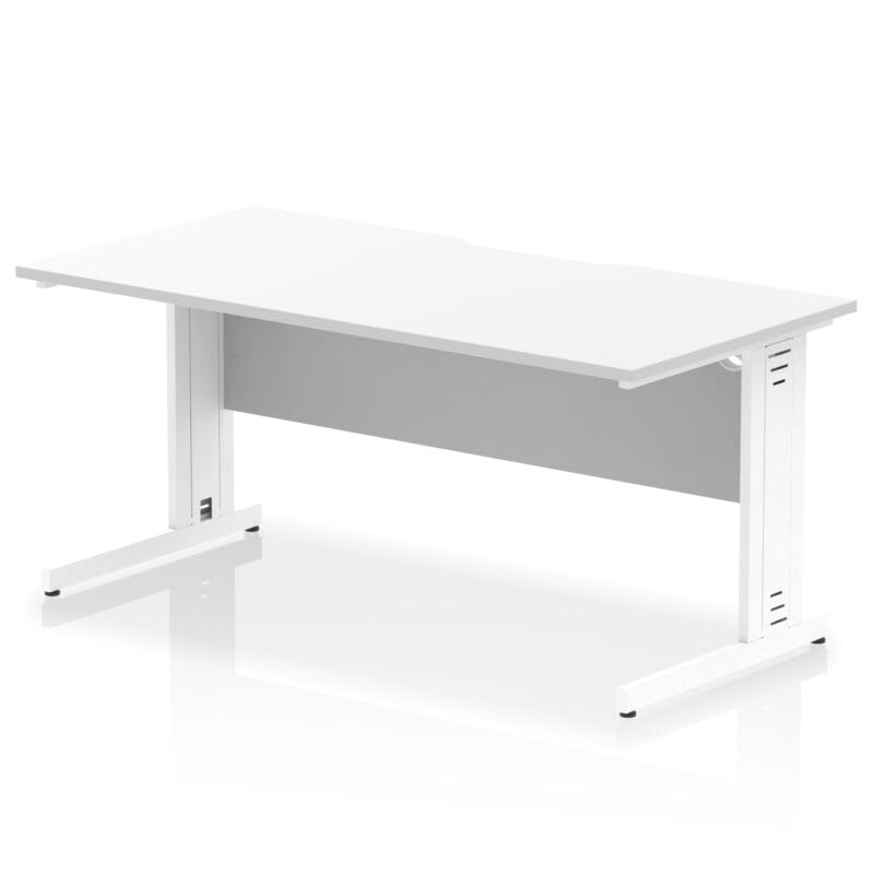 Impulse Scalloped Edge 1600mm Straight Desk Cable Managed Leg - Image 19