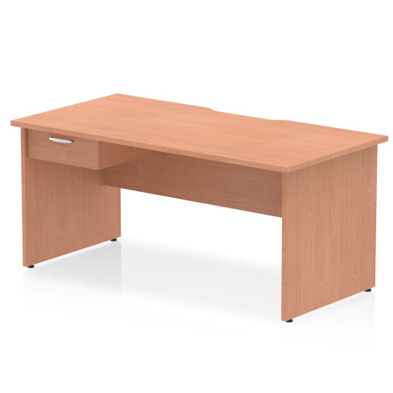Impulse Scalloped Edge Panel End Straight Desk Frame With Single One Drawer Fixed Pedestal - Image 16