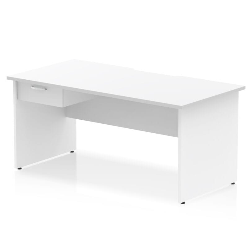 Impulse Scalloped Edge Panel End Straight Desk Frame With Single One Drawer Fixed Pedestal - Image 20