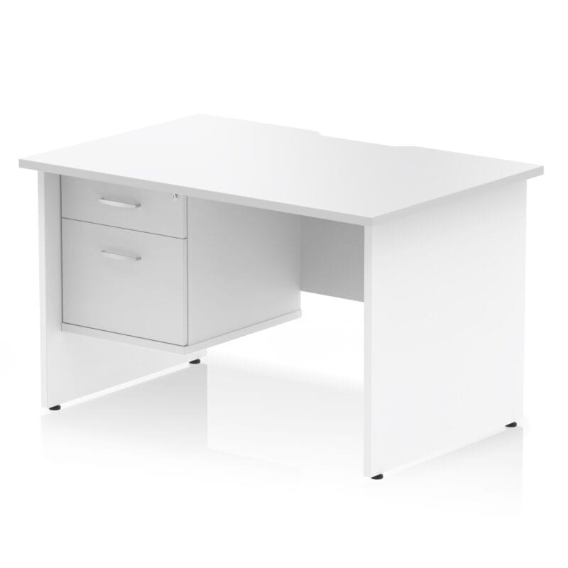 Impulse Scalloped Edge 1200mm Panel End Straight Desk With Single Fixed Pedestal - Image 8
