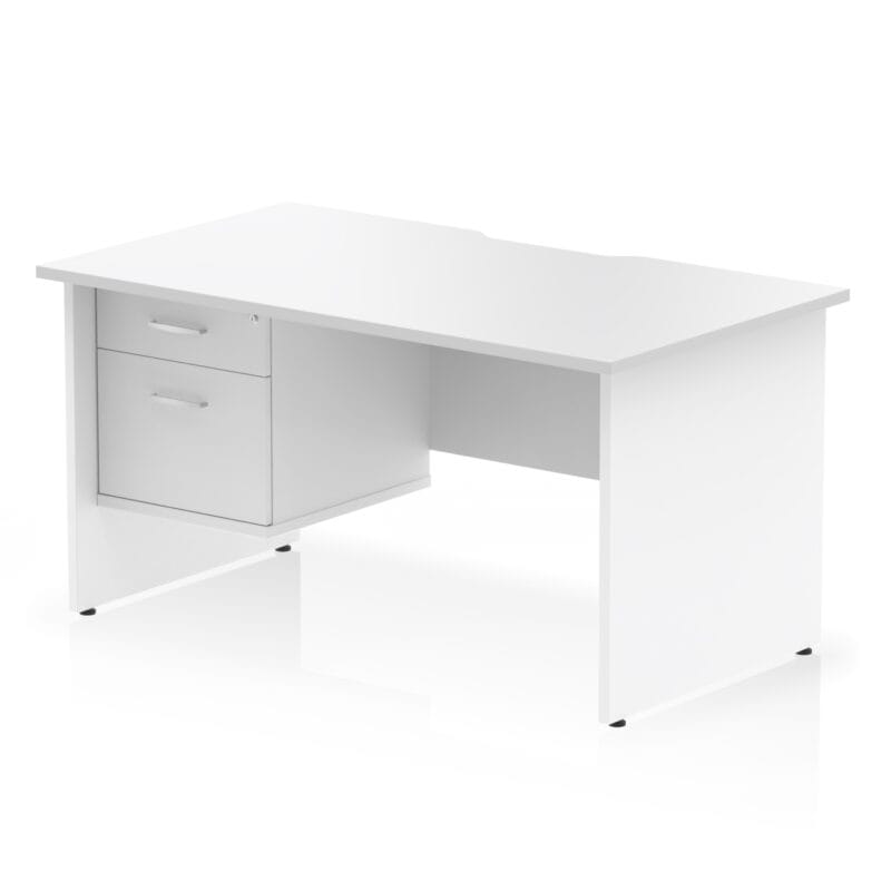 Impulse Scalloped Edge 1400mm Panel End Straight Desk With Single Fixed Pedestal - Image 8
