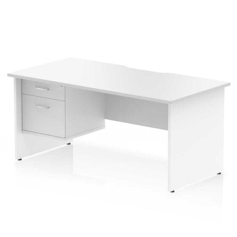 Impulse Scalloped Edge 1600mm Panel End Straight Desk With Single Fixed Pedestal - Image 8