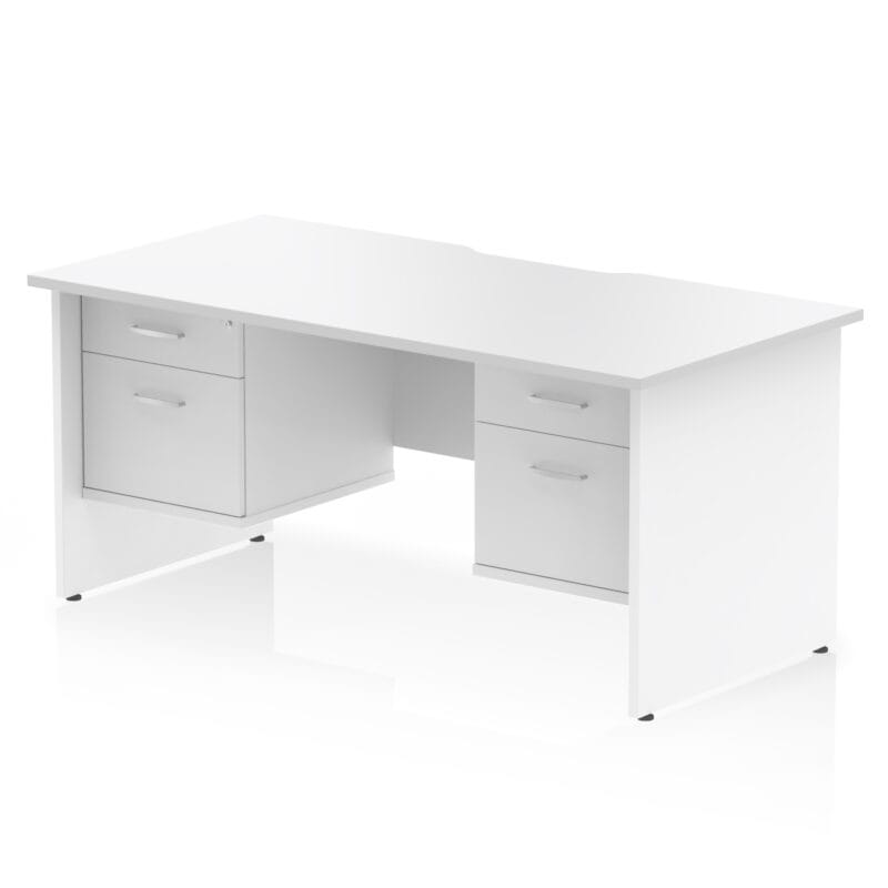 Impulse Scalloped Edge 1600mm Panel End Straight Desk With Two Fixed Pedestal - Image 20