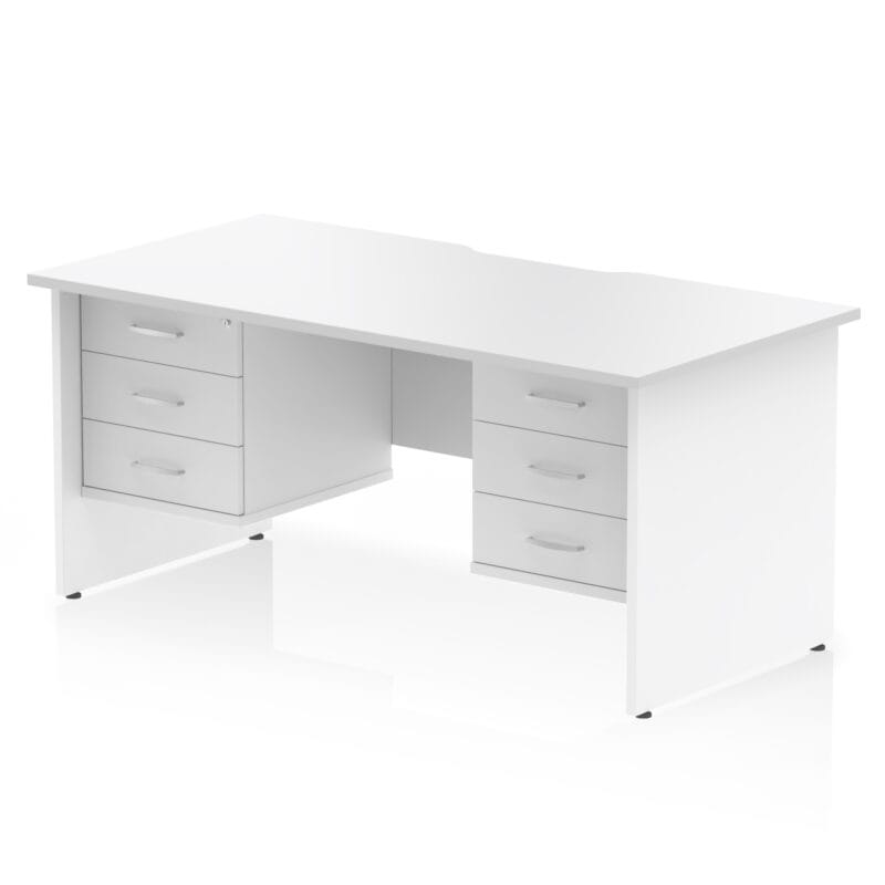 Impulse Scalloped Edge 1600mm Panel End Straight Desk With Two Fixed Pedestal - Image 31