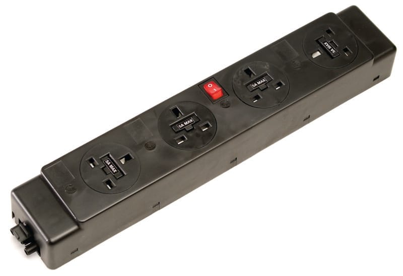 Impulse Pop-Up Module 2 x UK Sockets, 1 x Neon Switch, 1 x 500mm Lead to 3 Pole Connector in White - Image 2