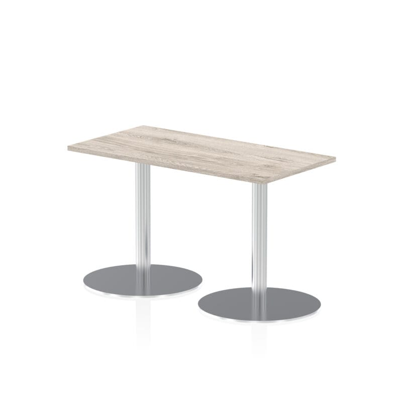Italia Slimline Rectangular Poseur Table Silver Leg - Image 6