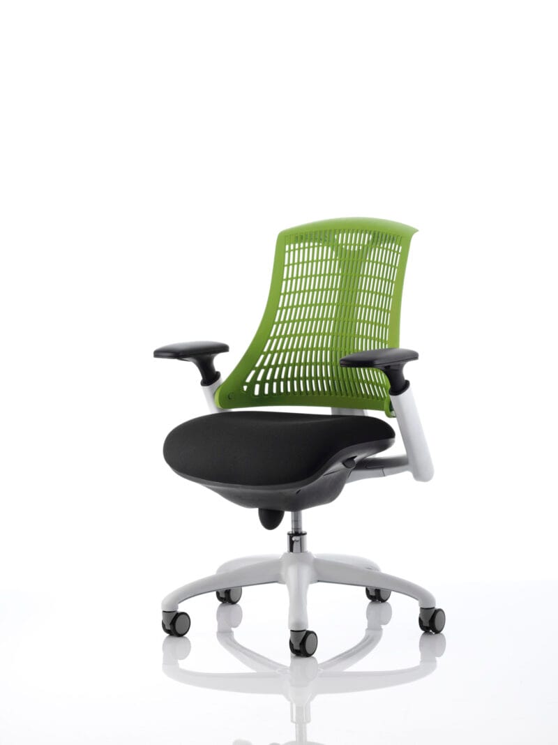 Flex Medium Back White Frame Task Operator Office Chair with Arms - Image 10