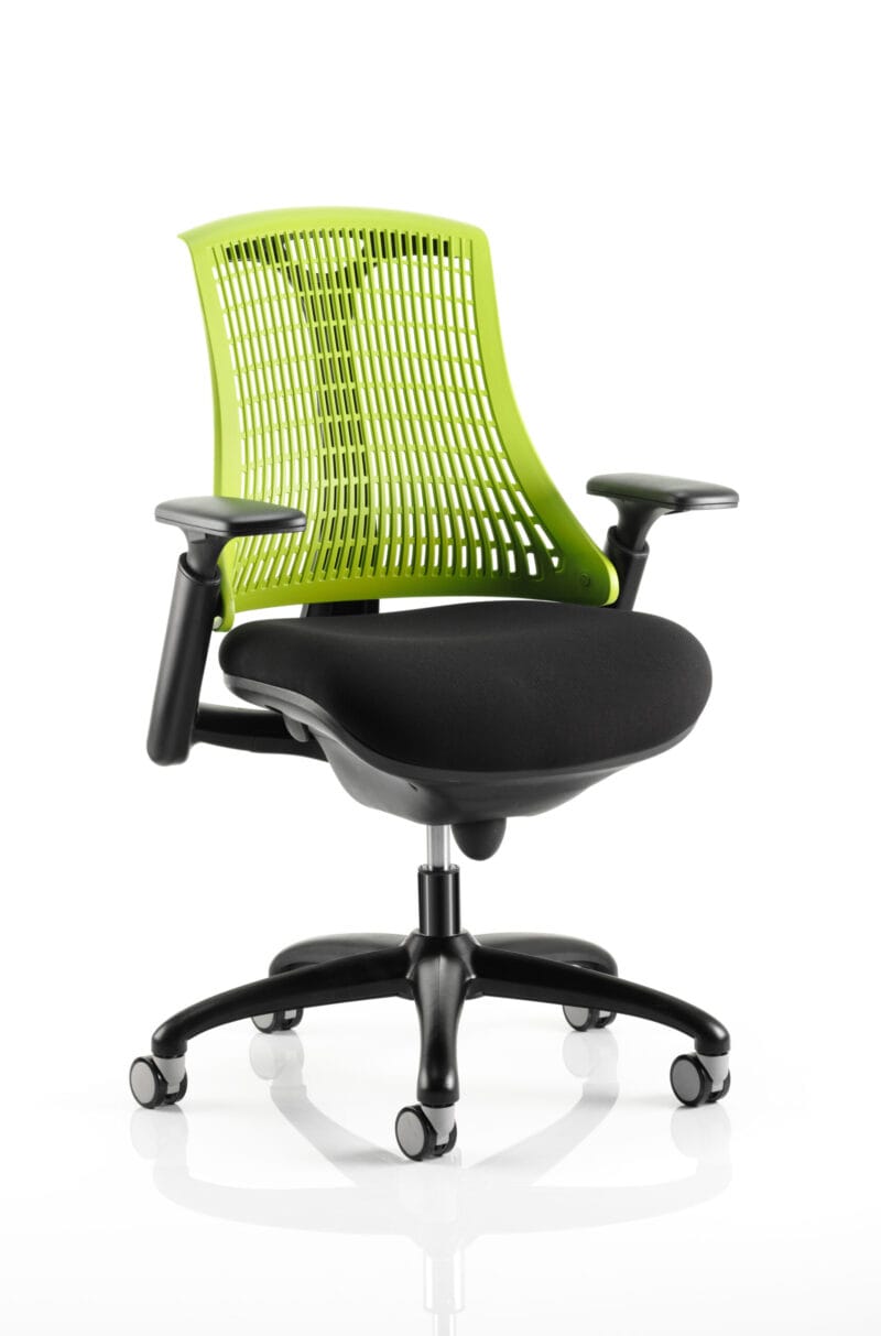 Flex Medium Back Black Frame Task Operator Office Chair with Arms - Image 38