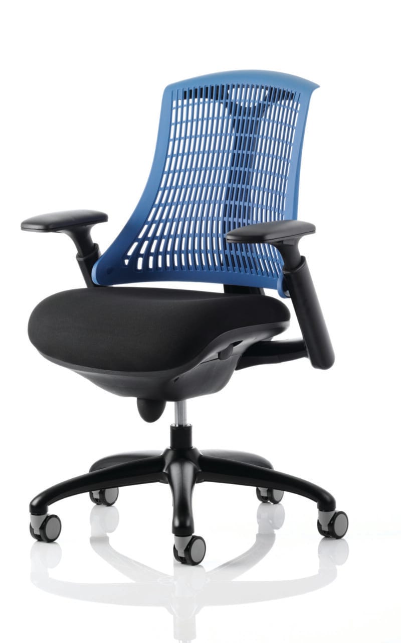 Flex Medium Back Black Frame Task Operator Office Chair with Arms - Image 42