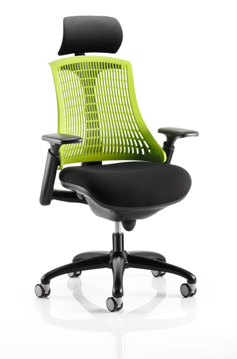 Flex Medium Back Black Frame Task Operator Office Chair with Arms - Image 7