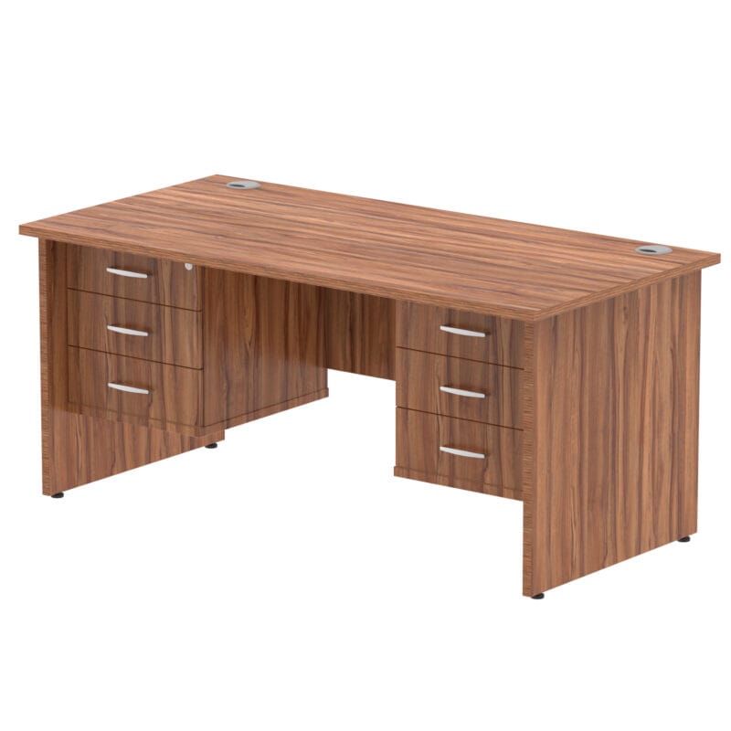 Impulse 1600mm Panel End Straight Desk With Two Fixed Pedestal - Image 25