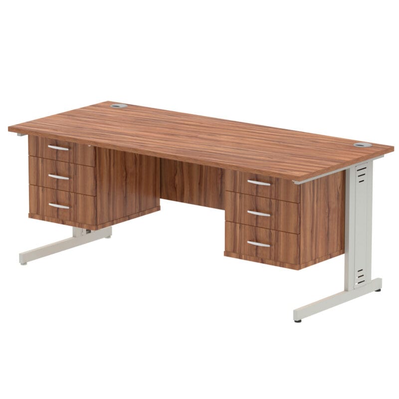Impulse 1800mm Cable Managed Straight Desk With Two Fixed Pedestal - Image 37