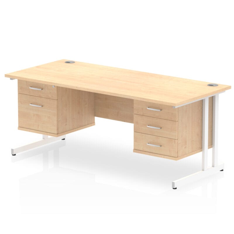Impulse 1800mm Cantilever Straight Desk With Two Fixed Pedestal - Image 8